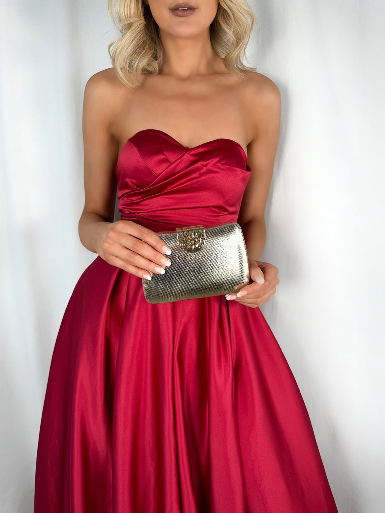 Clutch Bag with Pattern Buckle - Gold