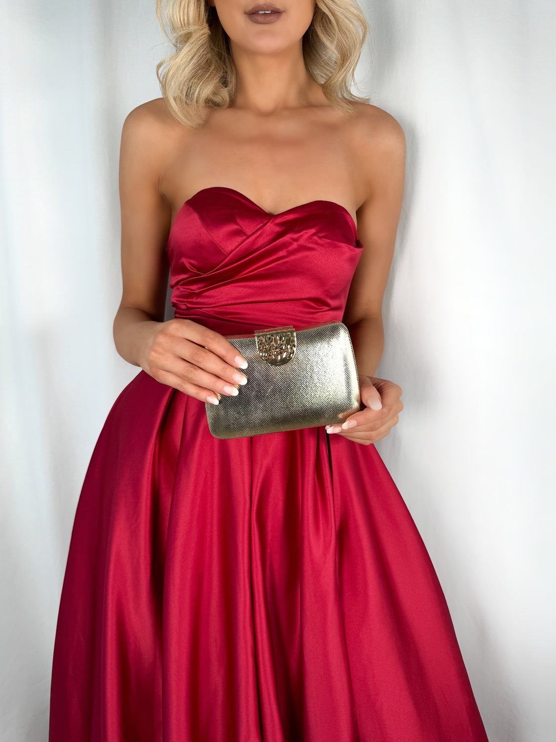 Clutch Bag with Pattern Buckle - Gold