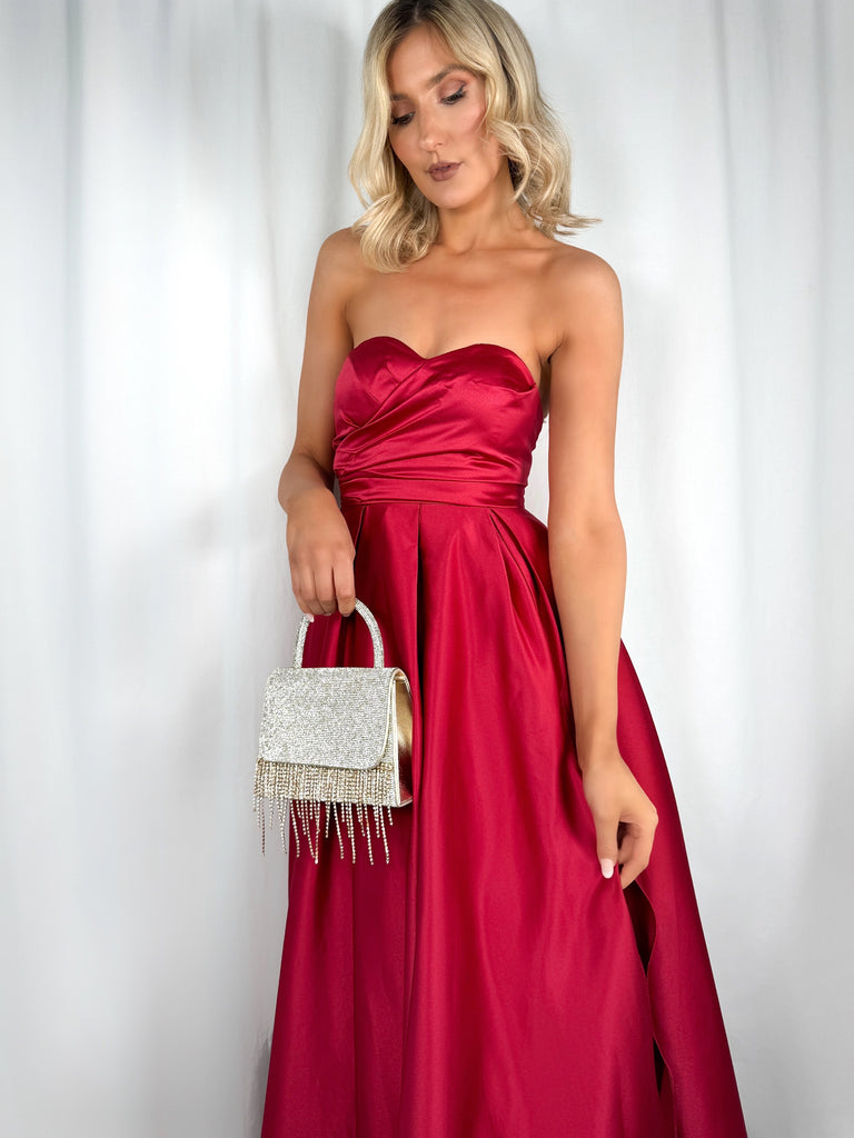 Fringe Top Handle Bag - Gold