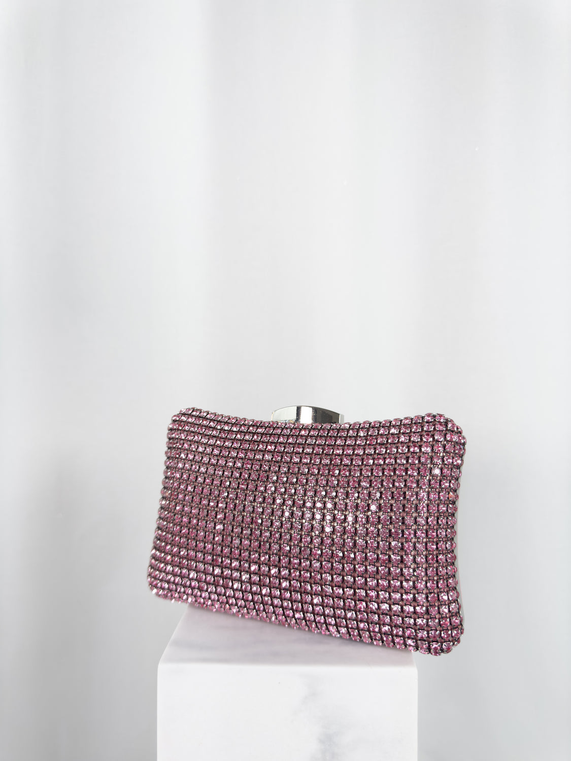 Clutch Bag with Silver Stones - Rose