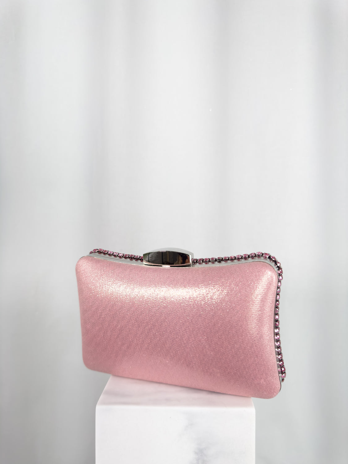 Clutch Bag with Silver Stones - Rose