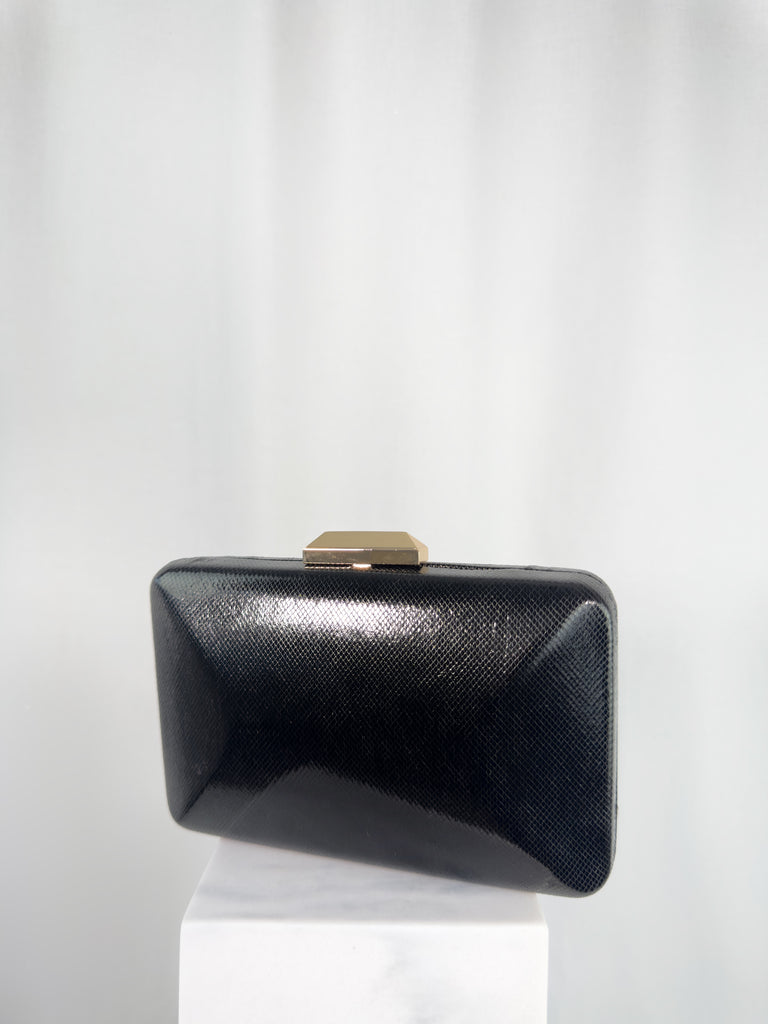 Metallic Clutch Bag - Black