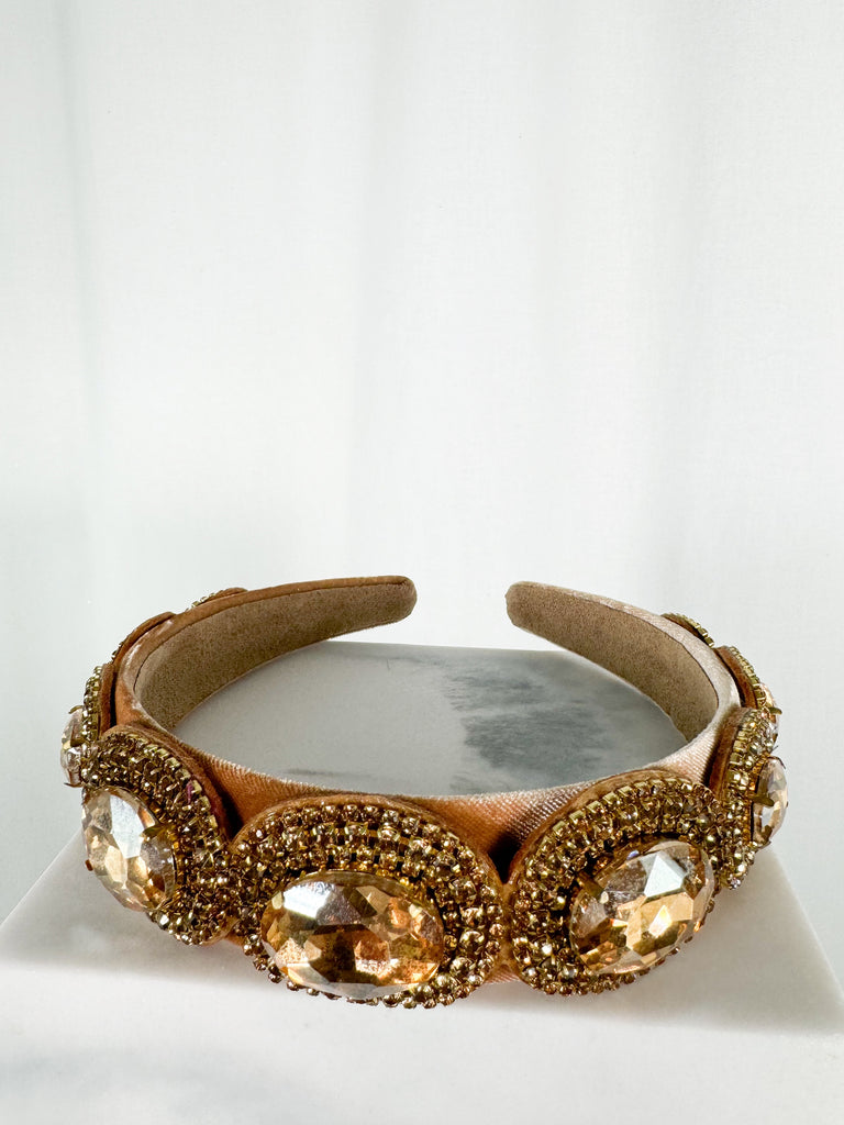 Headband with Stones - Light Brown