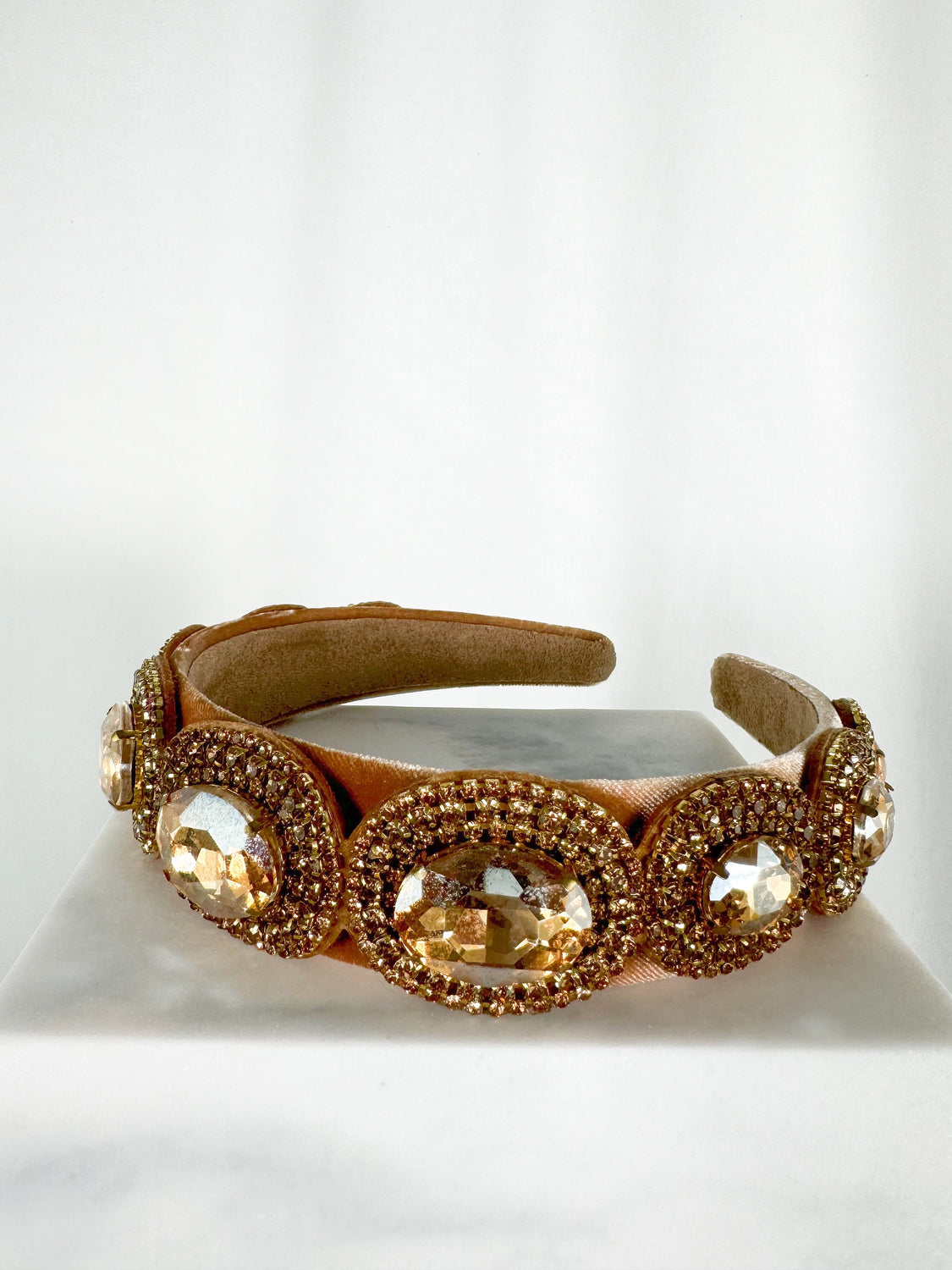 Headband with Stones - Light Brown