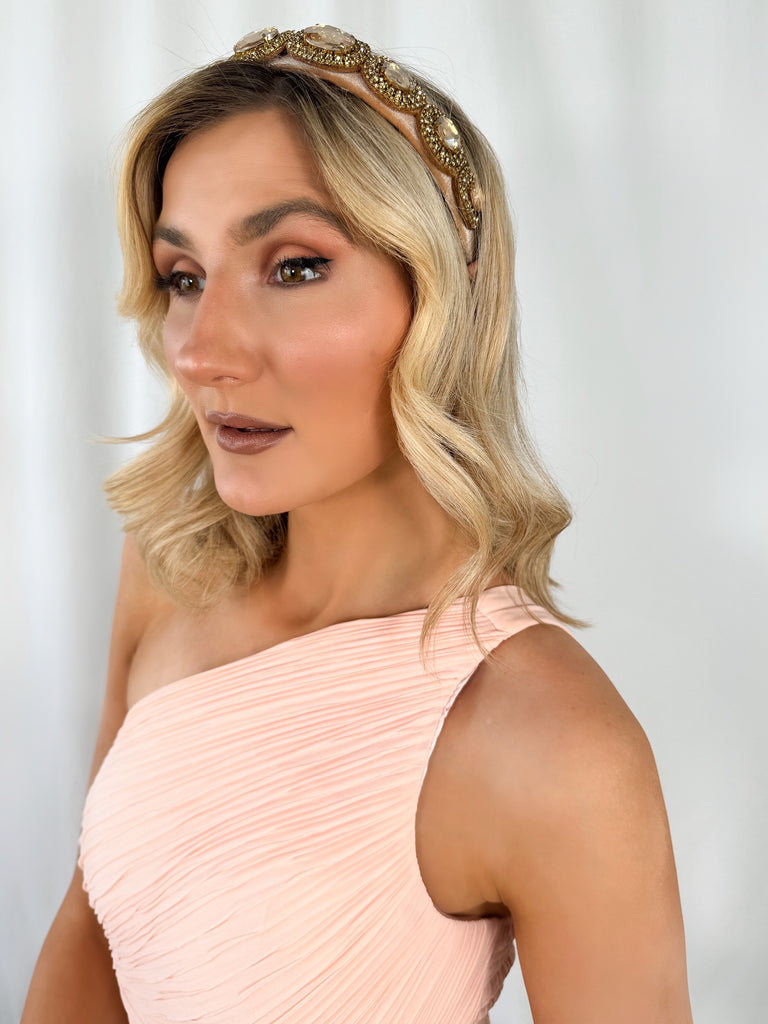 Headband with Stones - Light Brown