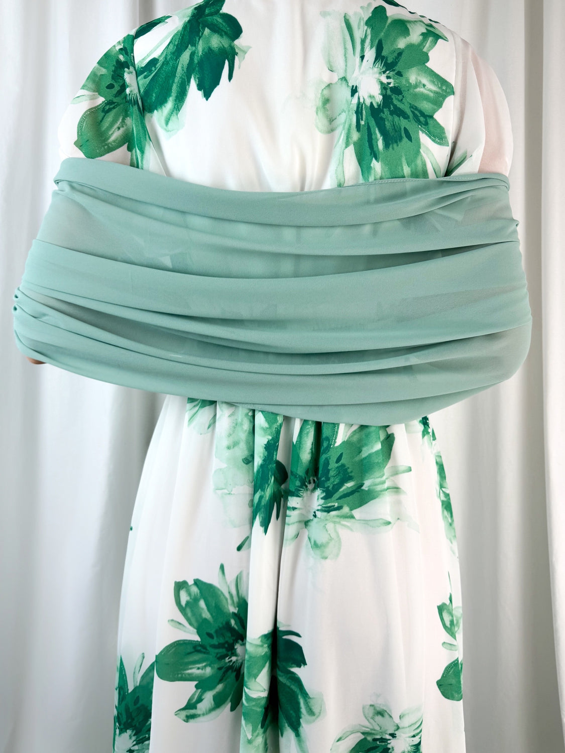 Chiffon Wrap Wedding Scarf - Light Green