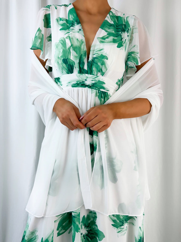 Chiffon Wrap Wedding Scarf - White
