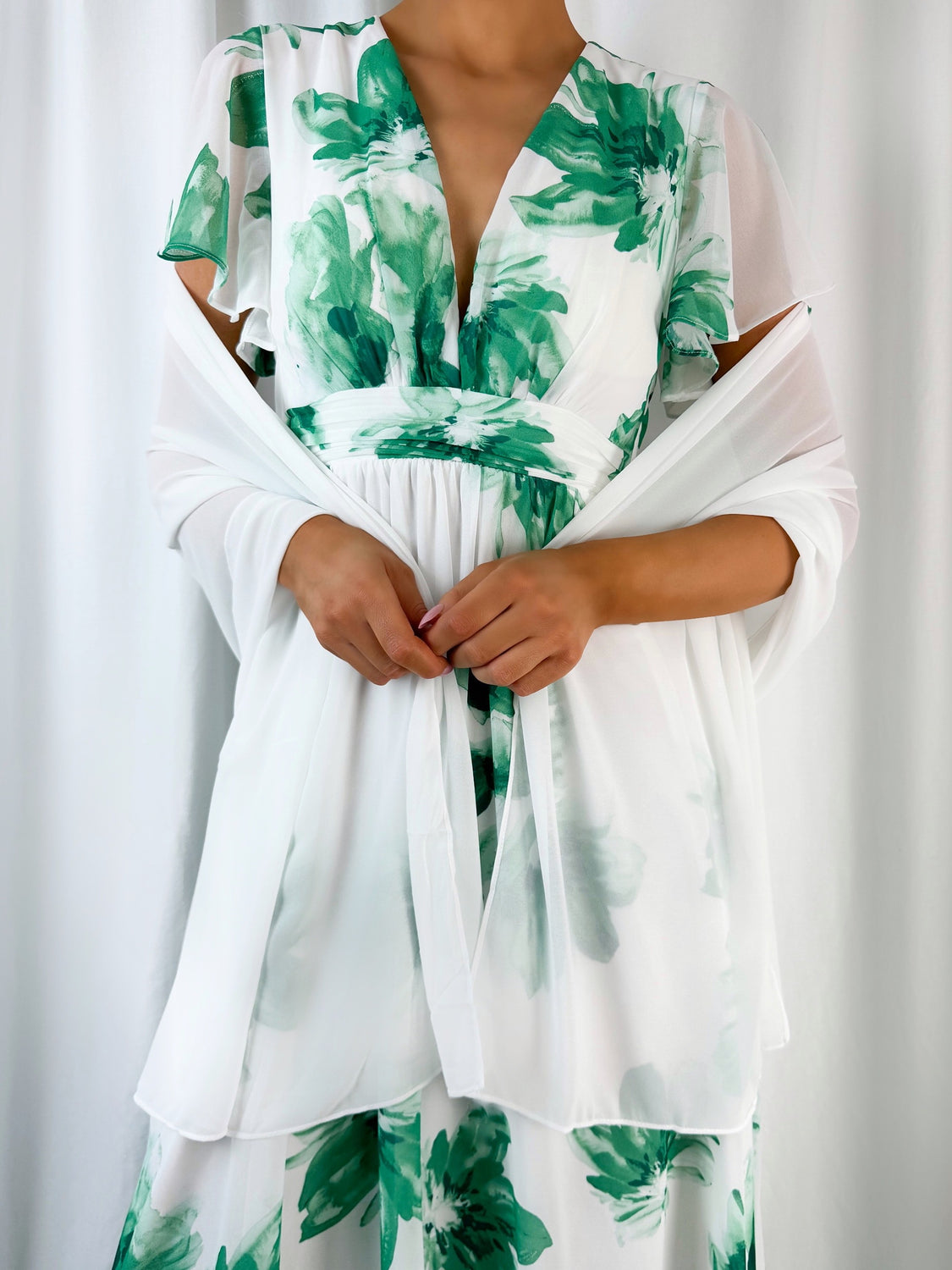 Chiffon Wrap Wedding Scarf - White