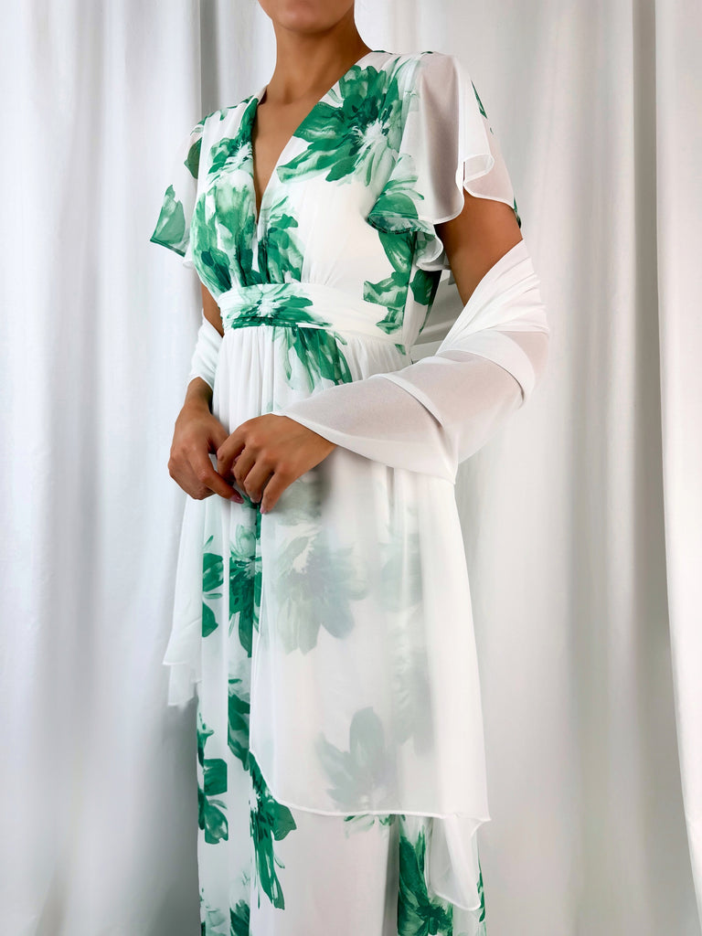 Chiffon Wrap Wedding Scarf - White