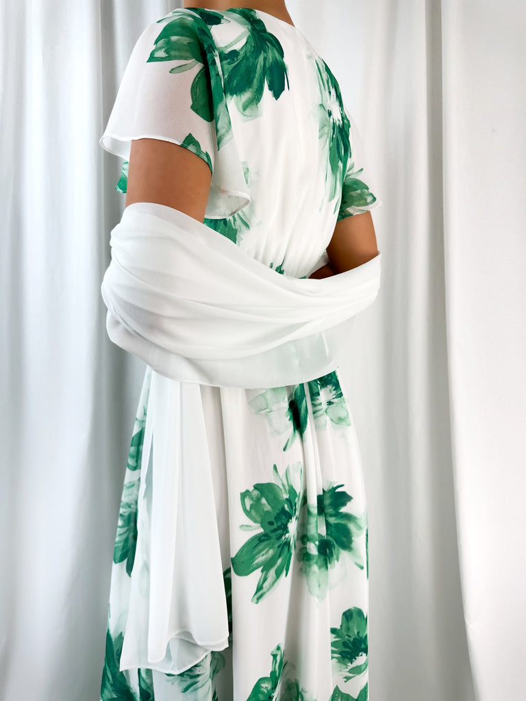 Chiffon Wrap Wedding Scarf - White