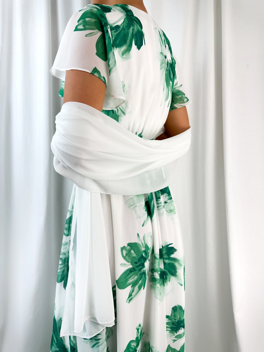 Chiffon Wrap Wedding Scarf - White