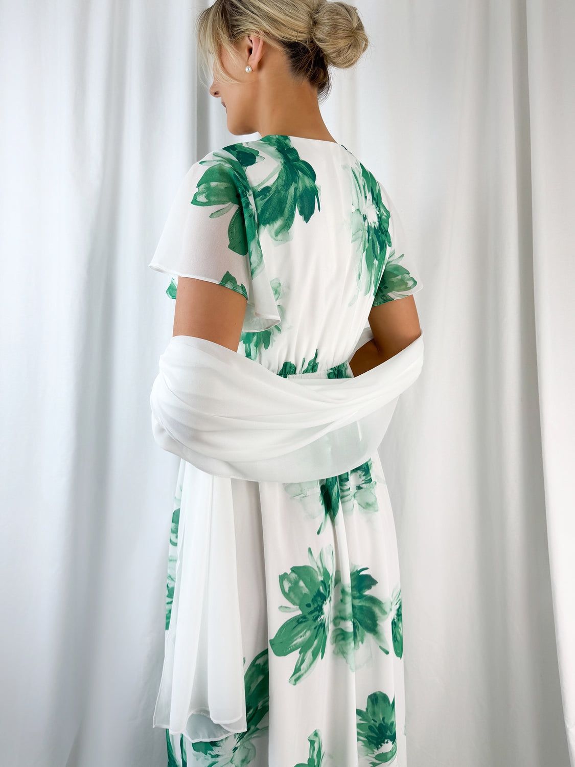 Chiffon Wrap Wedding Scarf - White