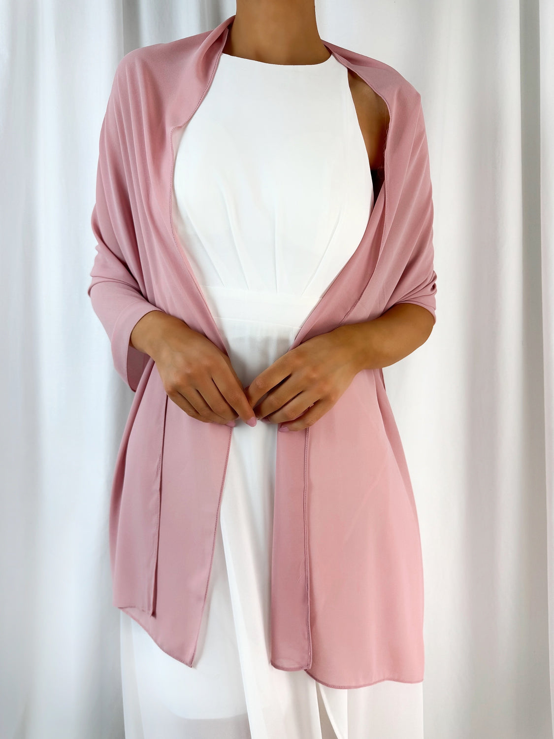 Chiffon Wrap Wedding Scarf - Pink