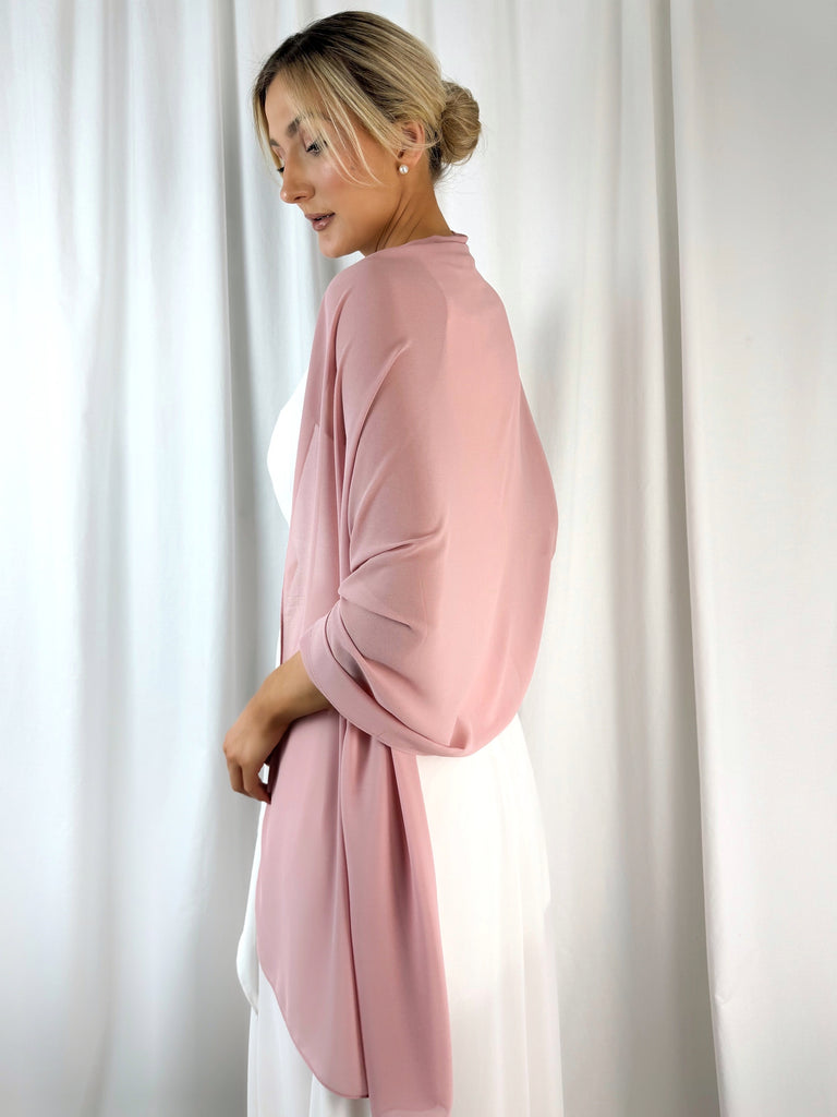 Chiffon Wrap Wedding Scarf - Pink