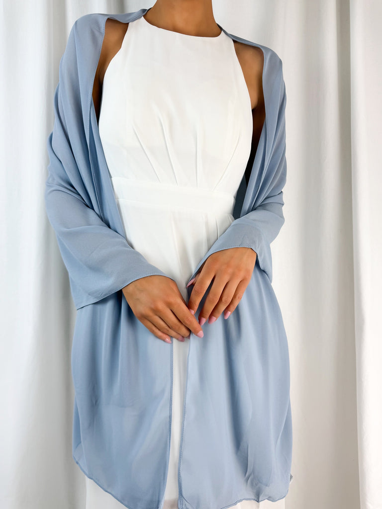 Chiffon Wrap Wedding Scarf - Blue