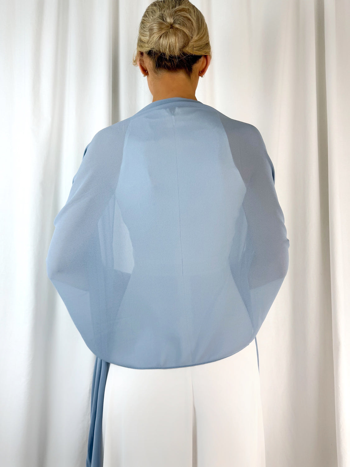 Chiffon Wrap Wedding Scarf - Blue