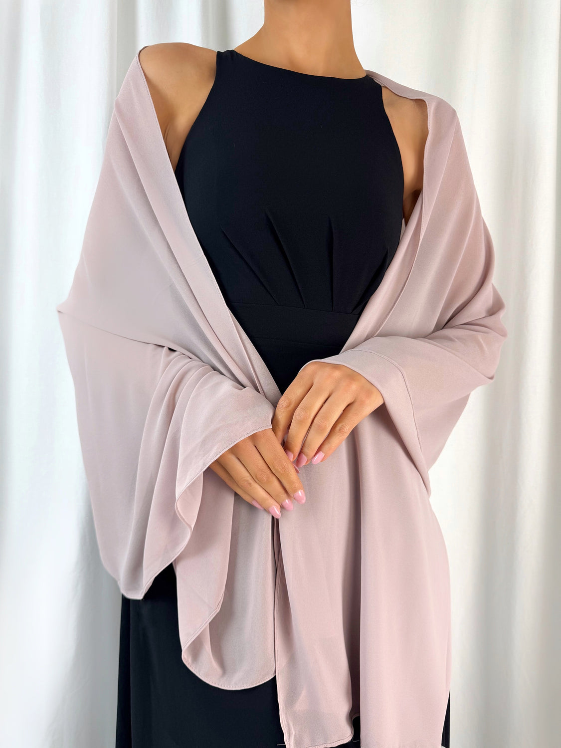 Chiffon Wrap Wedding Scarf - Rose