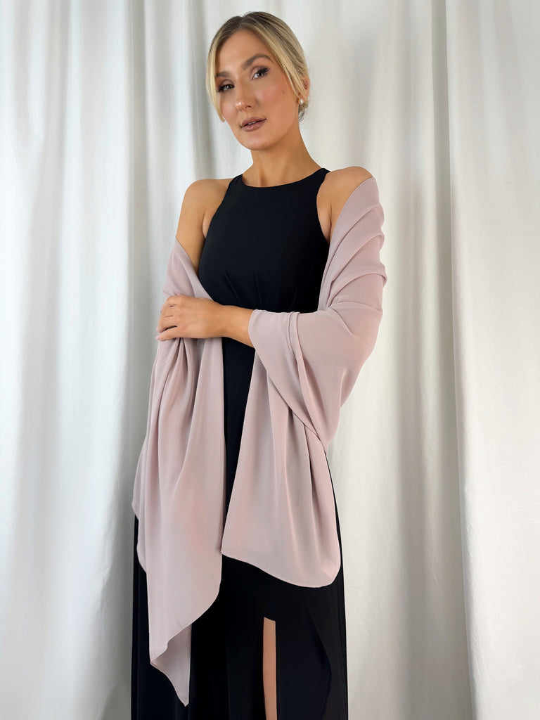 Chiffon Wrap Wedding Scarf - Rose