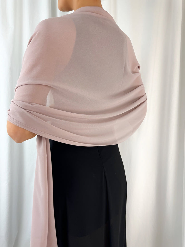 Chiffon Wrap Wedding Scarf - Rose