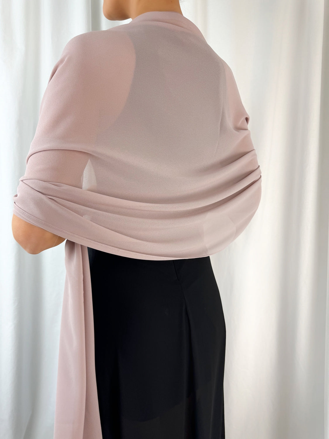 Chiffon Wrap Wedding Scarf - Rose
