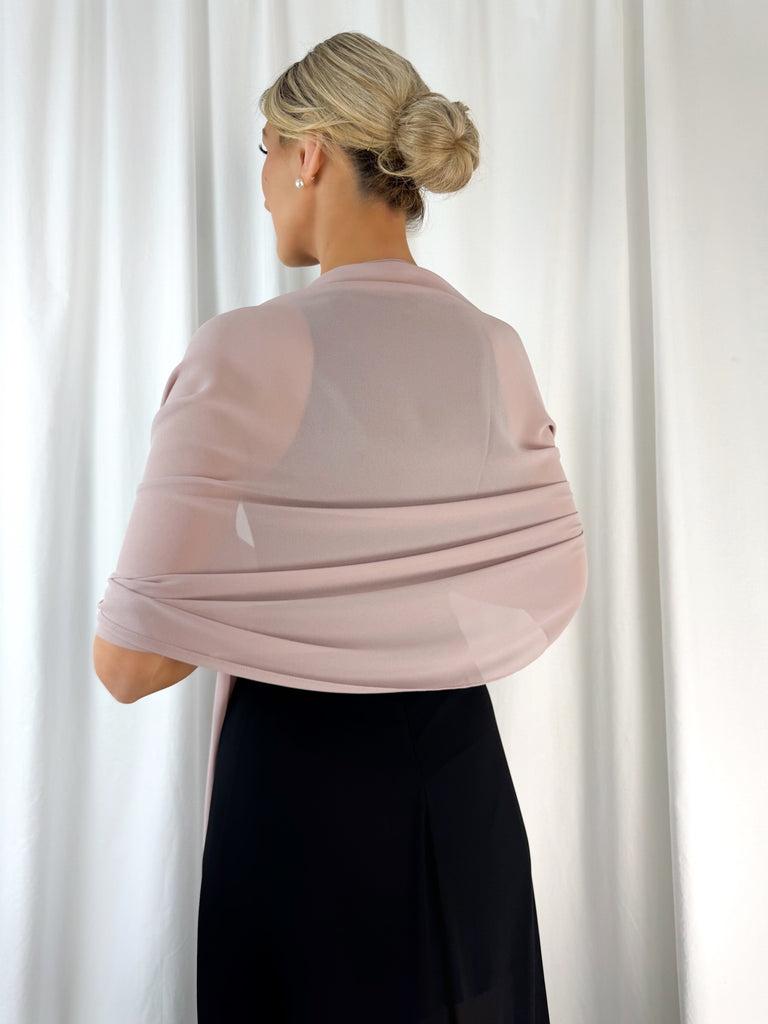 Chiffon Wrap Wedding Scarf - Rose