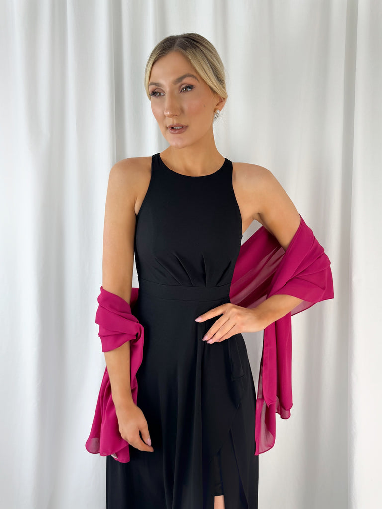 Chiffon Wrap Wedding Scarf - Fuchsia
