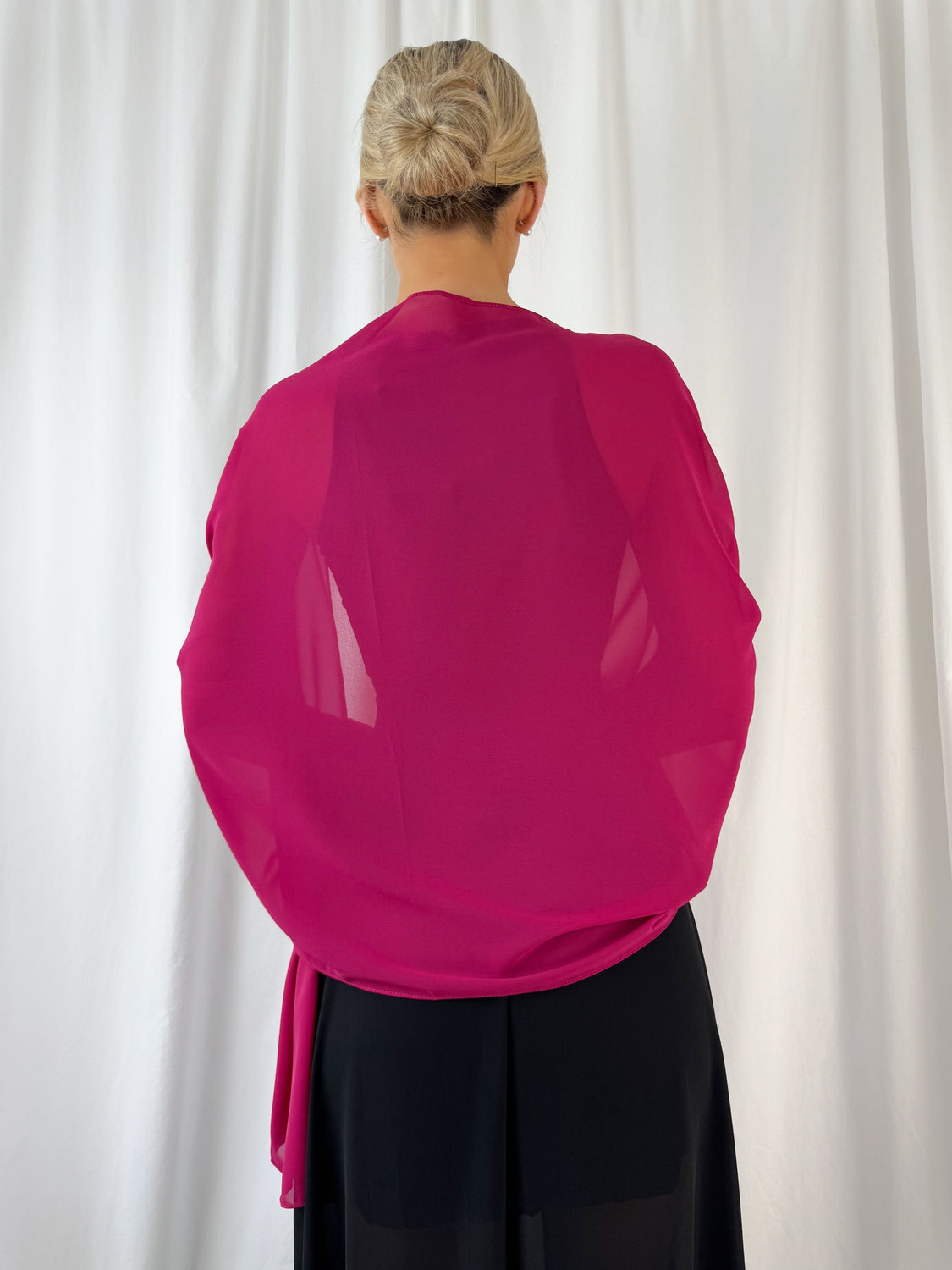 Chiffon Wrap Wedding Scarf - Fuchsia