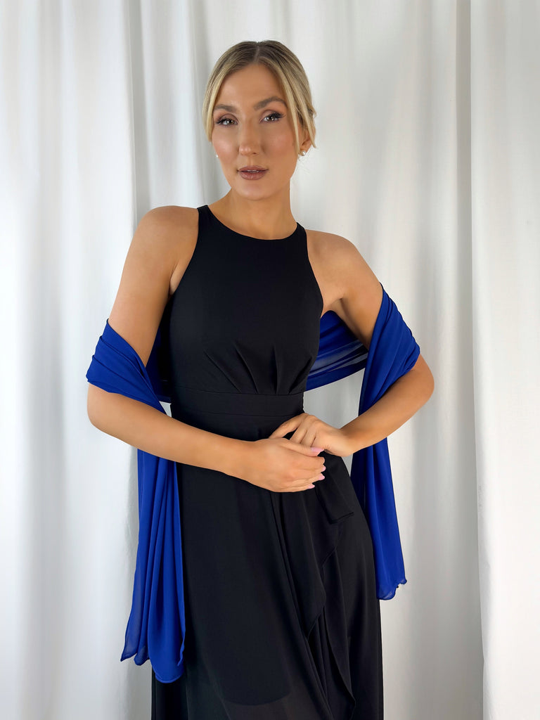Chiffon Wrap Wedding Scarf - Cobalt