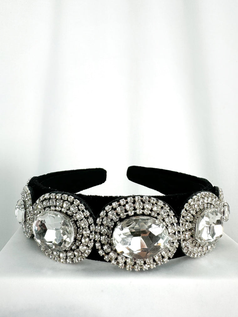 Black Headband with Stones